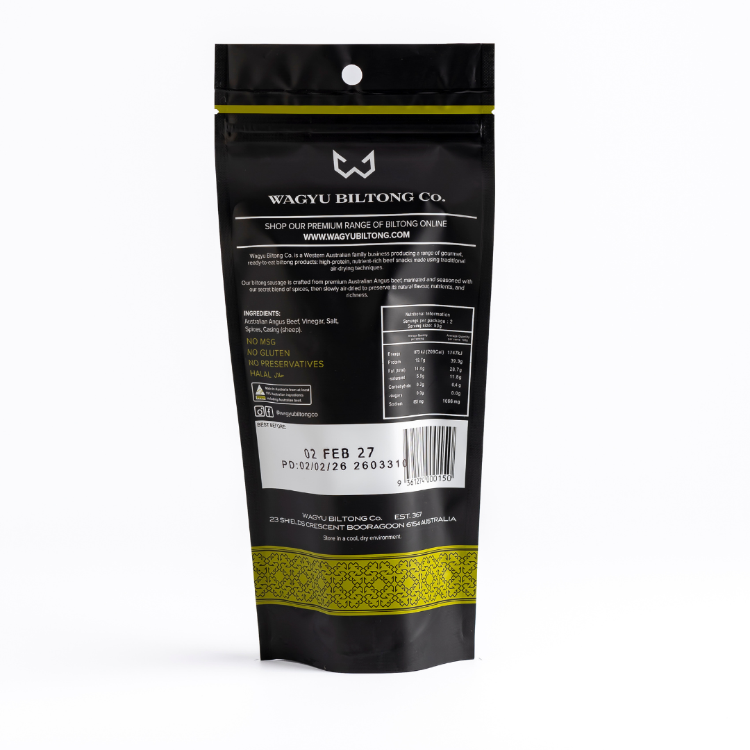DROË WORS BILTONG SAUSAGE (100g packet) – Wagyu Biltong Co.